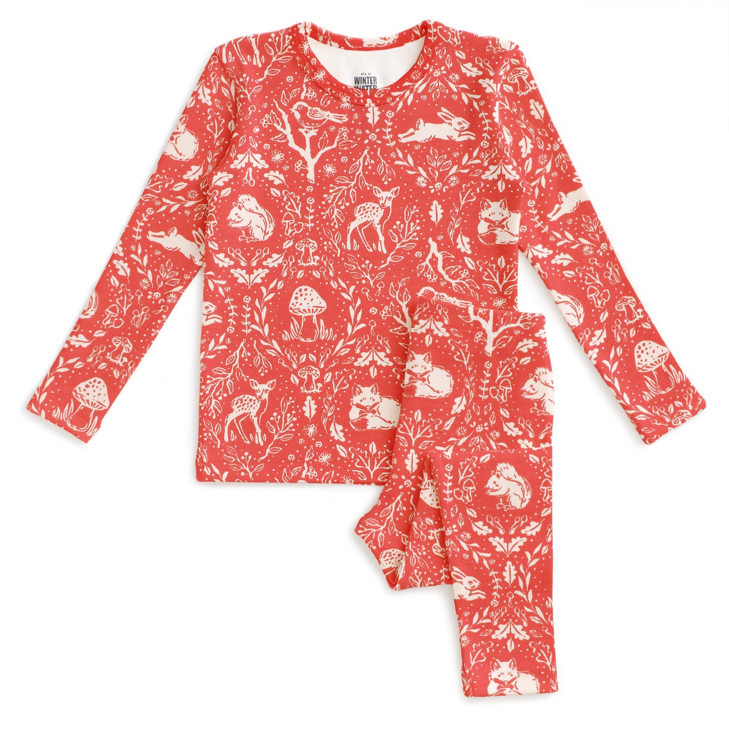 Kids Pajama Set - Animal Tapestry Red