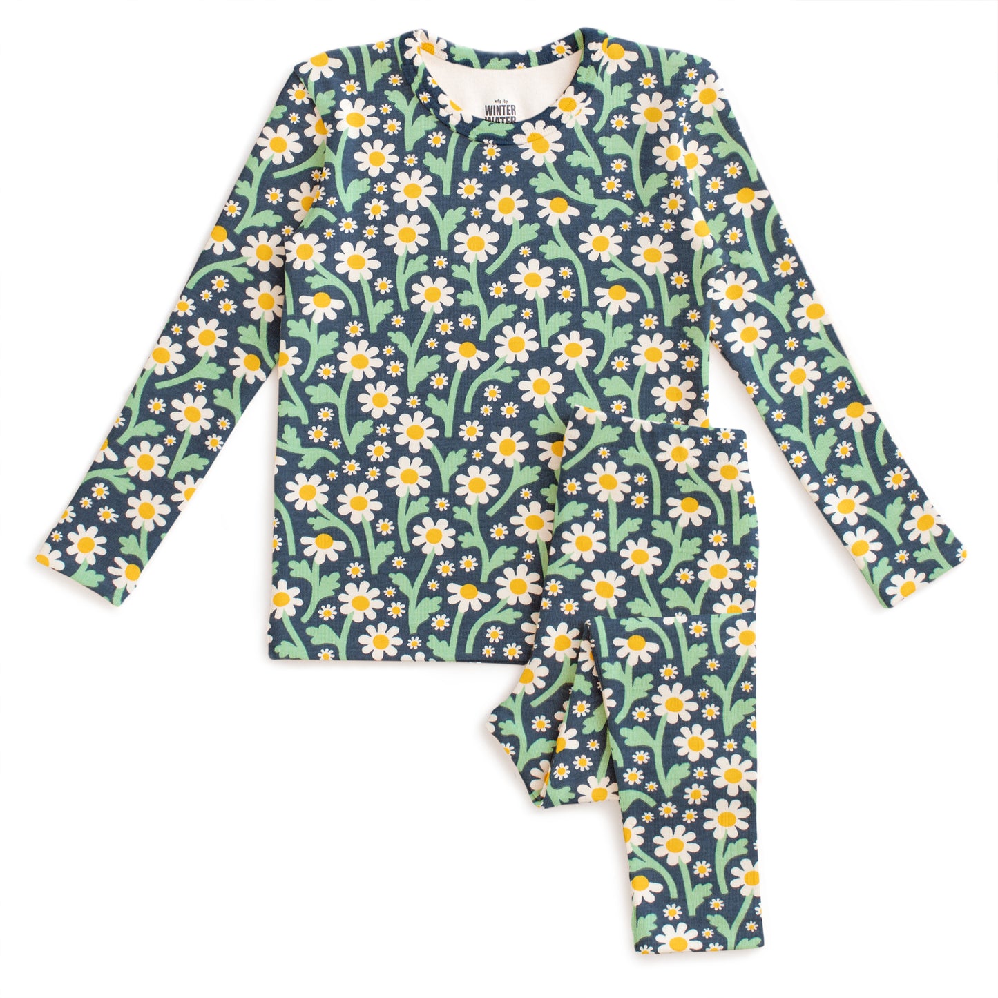 Kids Pajama Set - Bold Daisies Navy