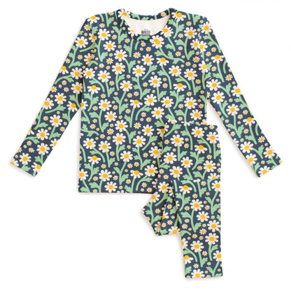 Kids Pajama Set - Bold Daisies Navy