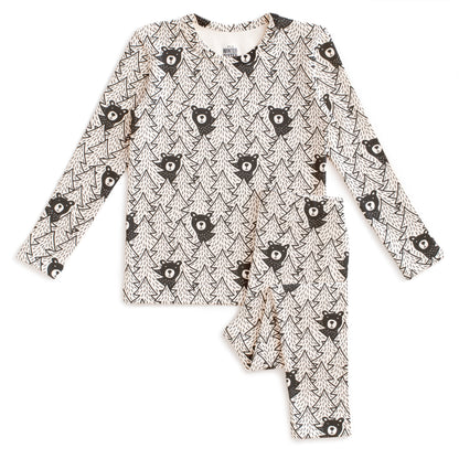 Kids Pajama Set - Bears Black