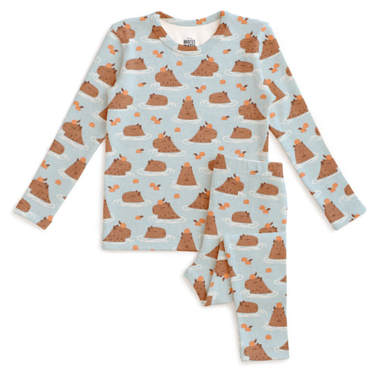 Kids Pajama Set - Capybaras Blue