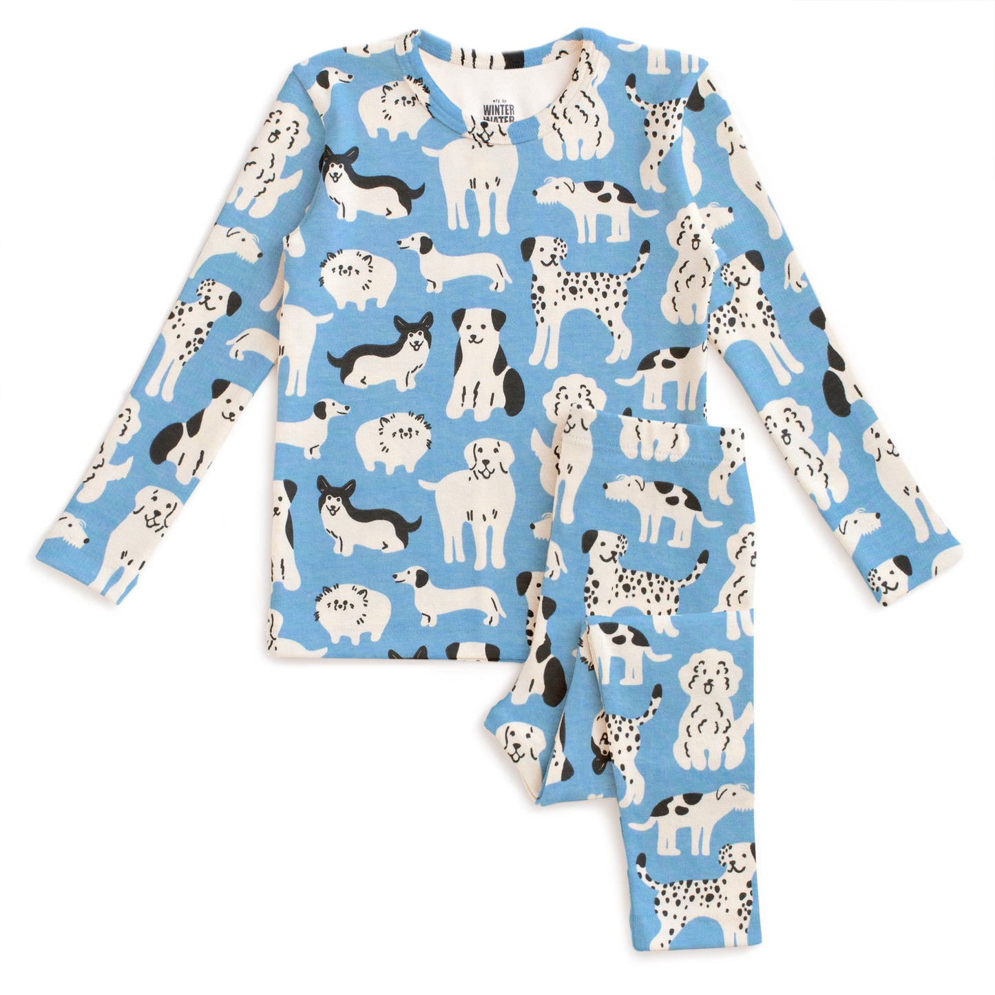 Kids Pajama Set - Dog Parade Blue