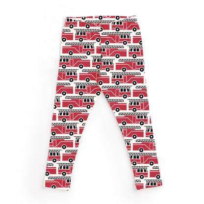 Kids Pajama Set - Firetrucks Red