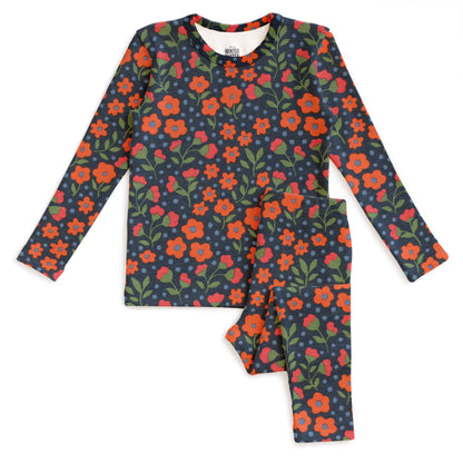 Kids Pajama Set - Garden Blooms Navy