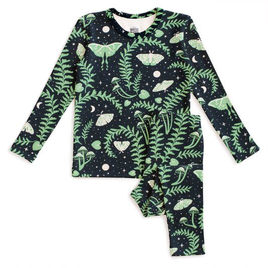 Kids Pajama Set - Luna Moths Night Sky