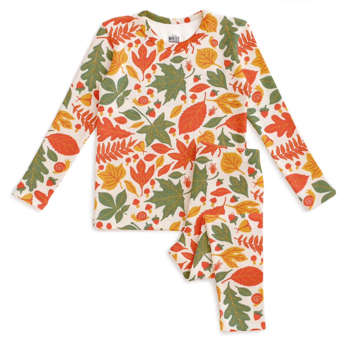 Kids Pajama Set - Leaves Yellow & Green