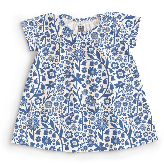 Lily Baby Dress - Dutch Floral Delft Blue