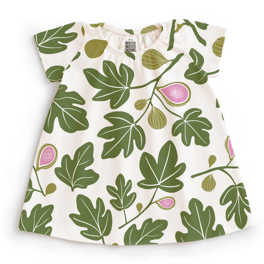 Lily Baby Dress - Figs Green