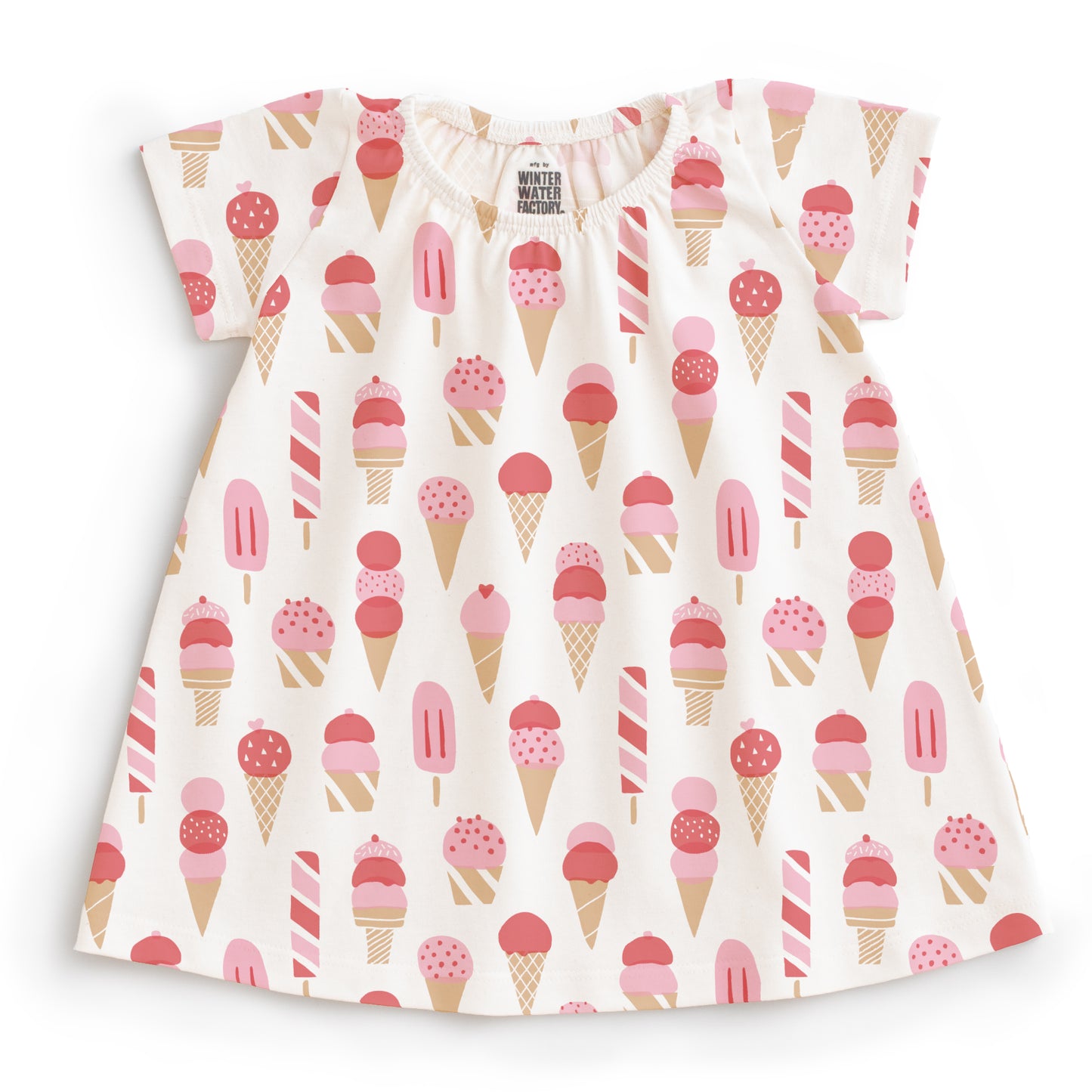 Lily Baby Dress - Ice Cream Red & Pink