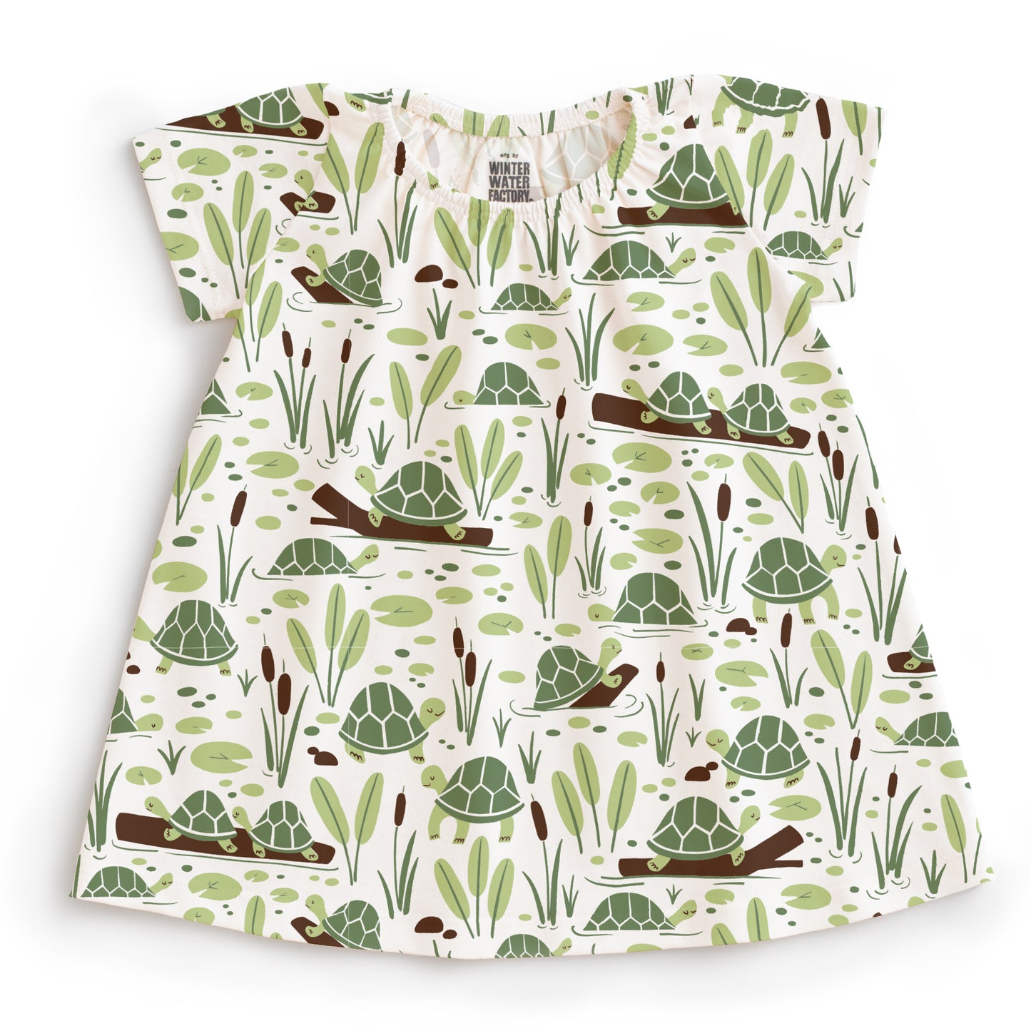 Lily Baby Dress - Turtles Green