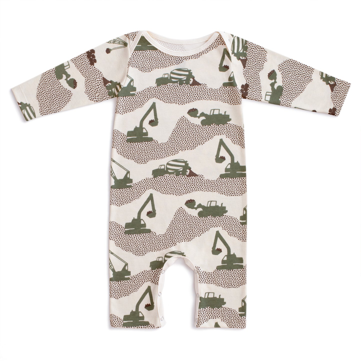 Long-Sleeve Romper - Construction Forest Green