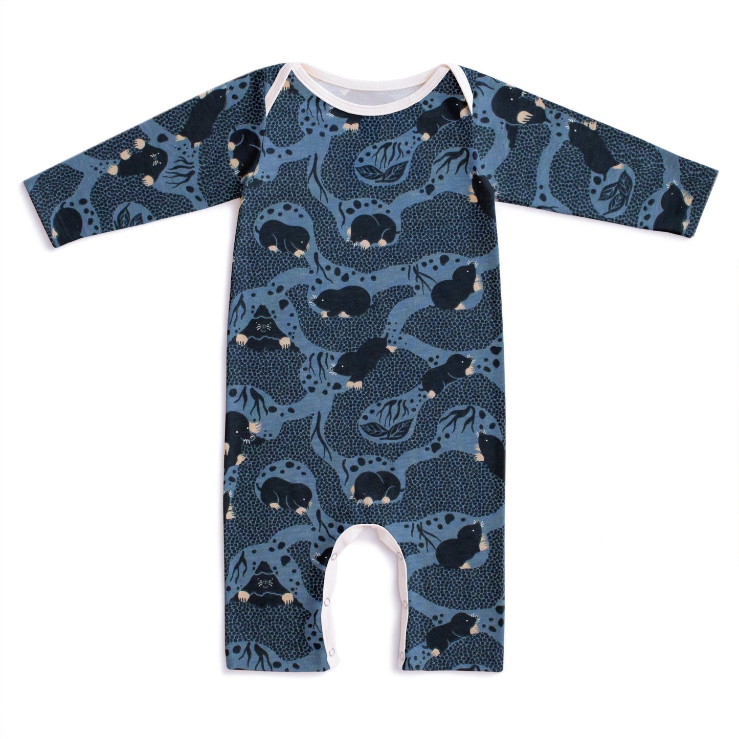Long-Sleeve Romper - Moles Blue