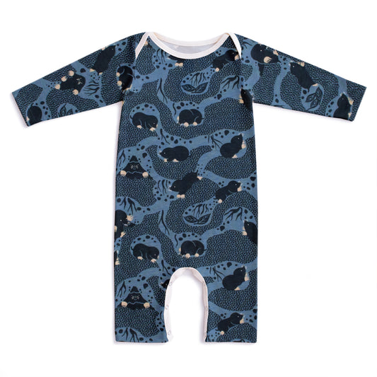 Long-Sleeve Romper - Moles Blue