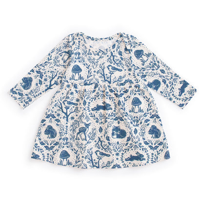 Lausanne Baby Dress - Animal Tapestry Delft Blue