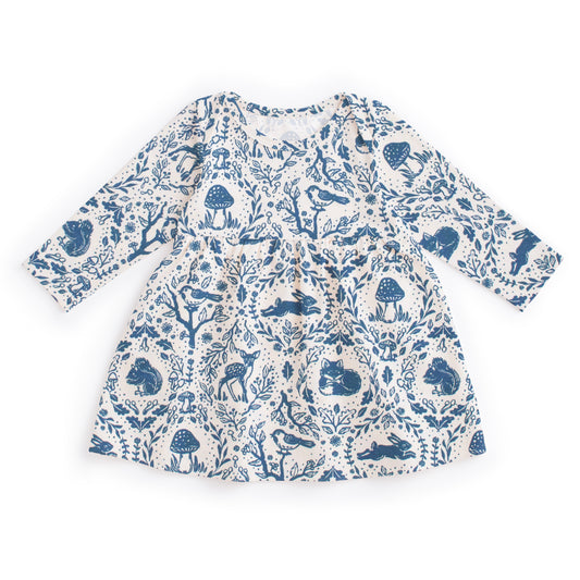 Lausanne Baby Dress - Animal Tapestry Delft Blue