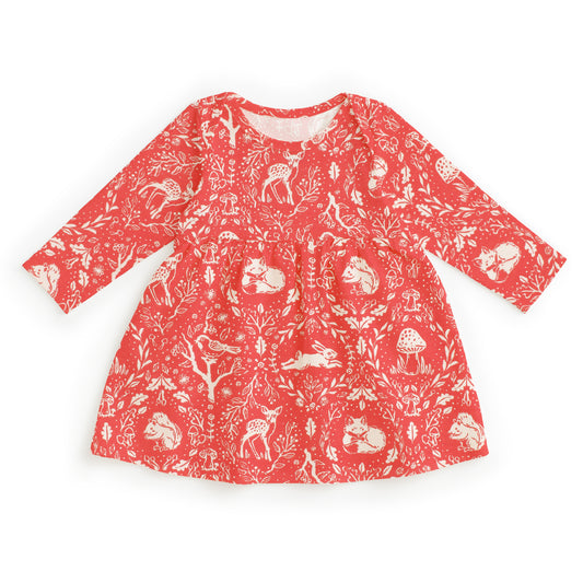 Lausanne Baby Dress - Animal Tapestry Red