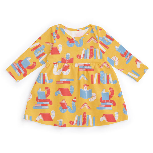 Lausanne Baby Dress - Bookworms Yellow