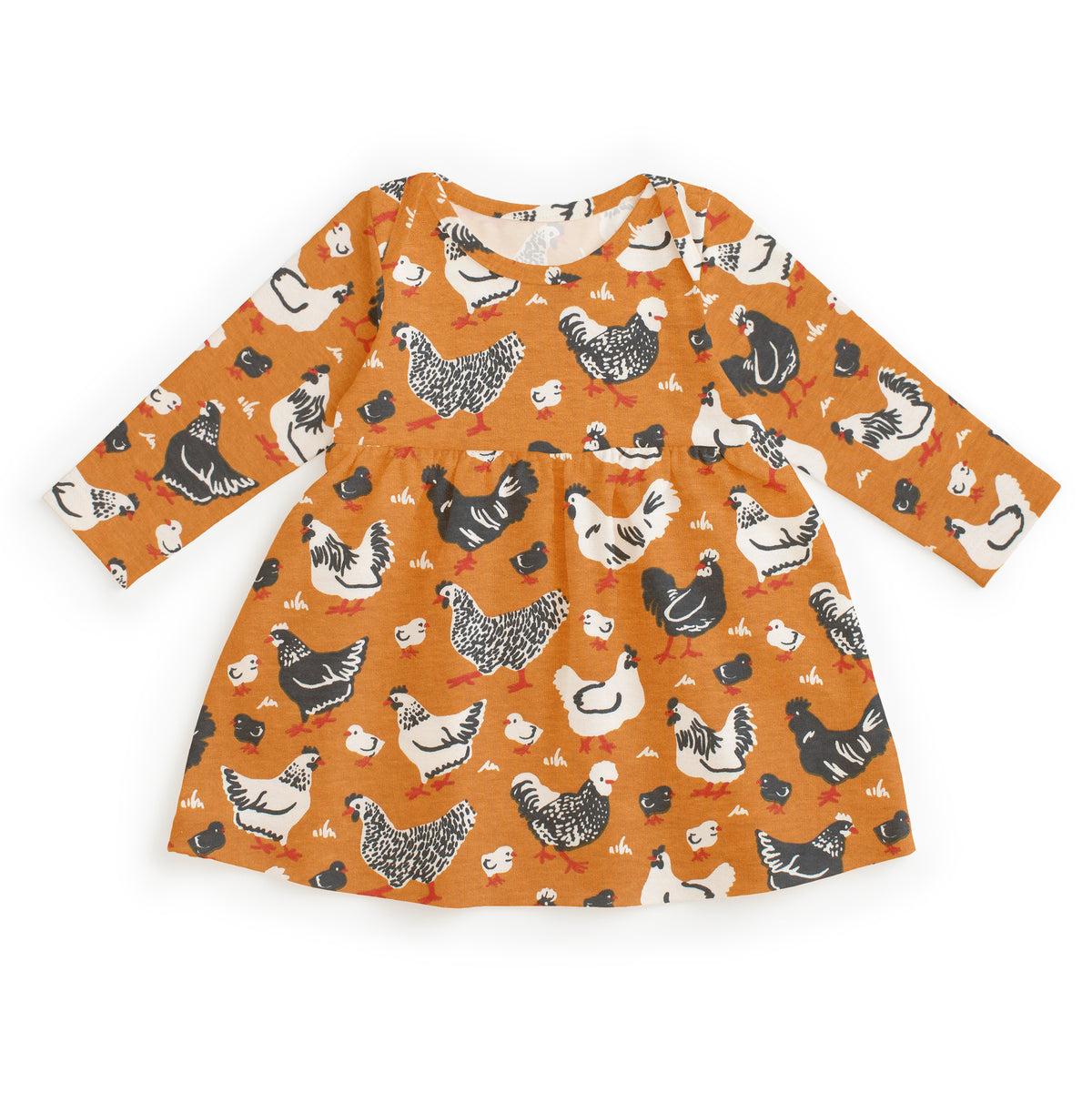Lausanne Baby Dress - Chicken Family Gold