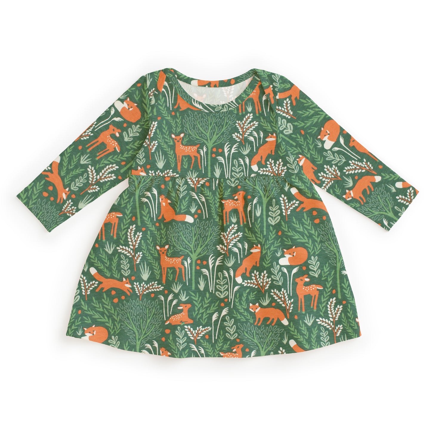 Lausanne Baby Dress - Deer & Foxes Green