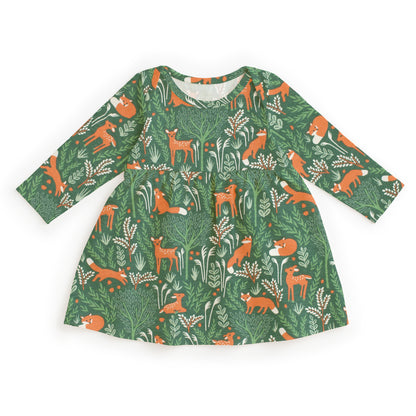 Lausanne Baby Dress - Deer & Foxes Green