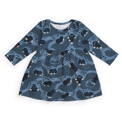 Lausanne Baby Dress - Moles Blue