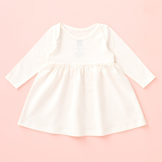 Lausanne Baby Dress - Natural Pointelle