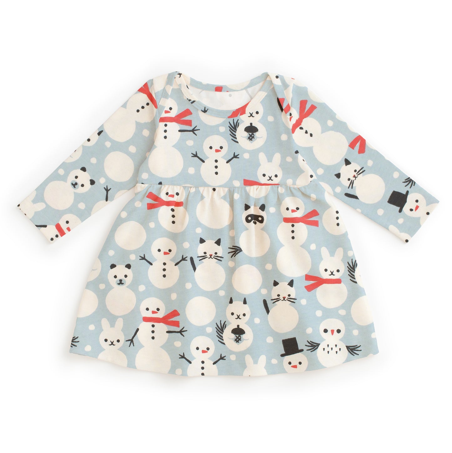 Lausanne Baby Dress - Snow Creatures Sky Blue