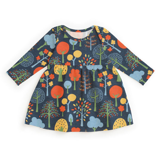 Lausanne Baby Dress - Trees Navy & Green