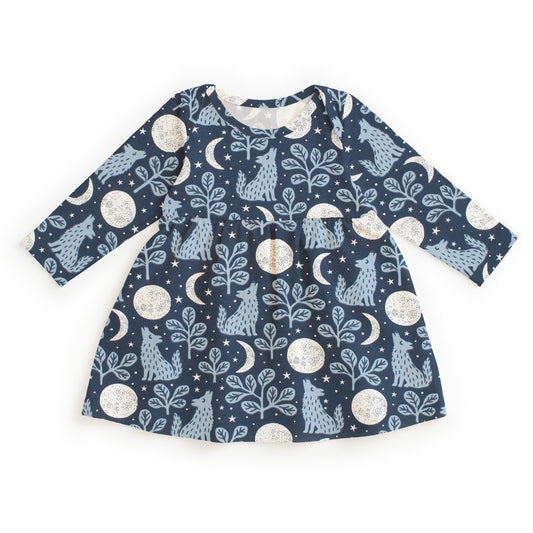 Lausanne Baby Dress - Wolves Navy