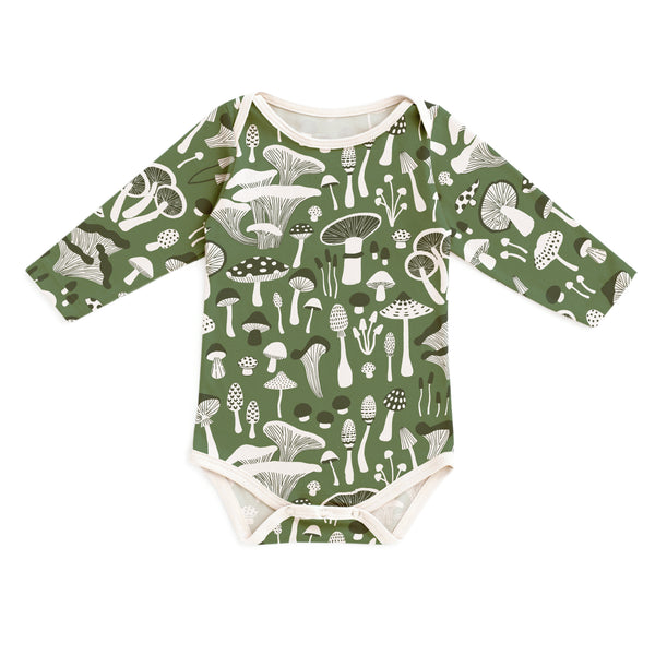 Long-Sleeve Snapsuit - Fungi Green