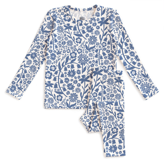 Kids Pajama Set - Dutch Floral Delft Blue
