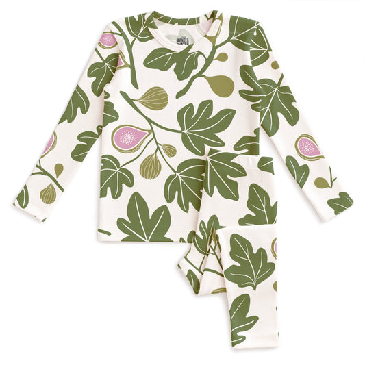 Kids Pajama Set - Figs Green