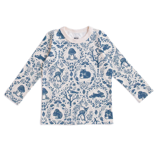 Long-Sleeve Tee - Animal Tapestry Delft Blue