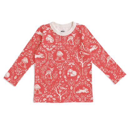 Long-Sleeve Tee - Animal Tapestry Red