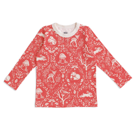 Long-Sleeve Tee - Animal Tapestry Red
