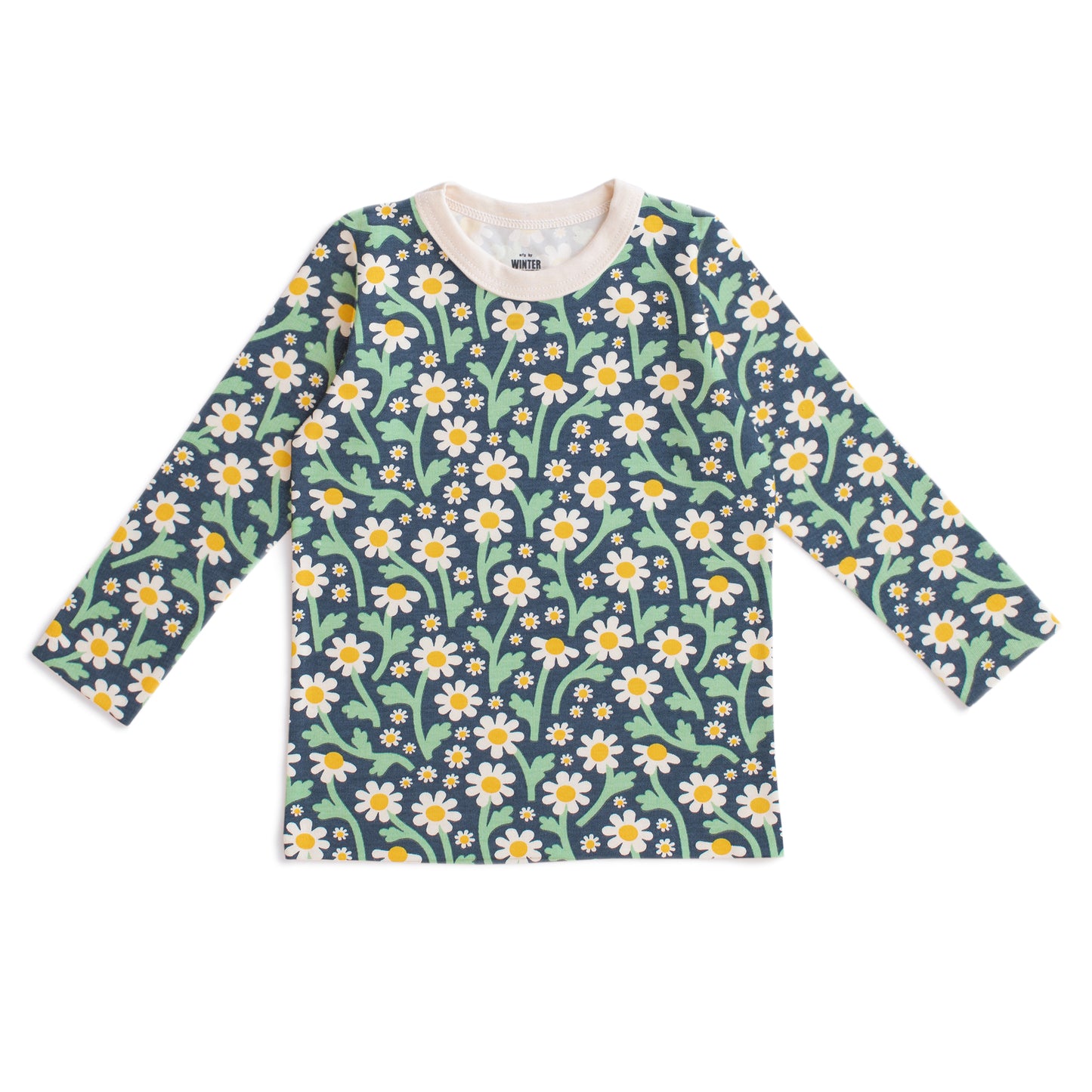 Long-Sleeve Tee - Bold Daisies Navy