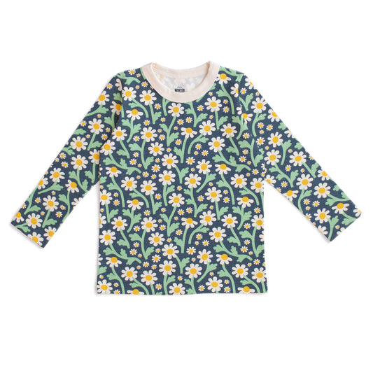 Long-Sleeve Tee - Bold Daisies Navy