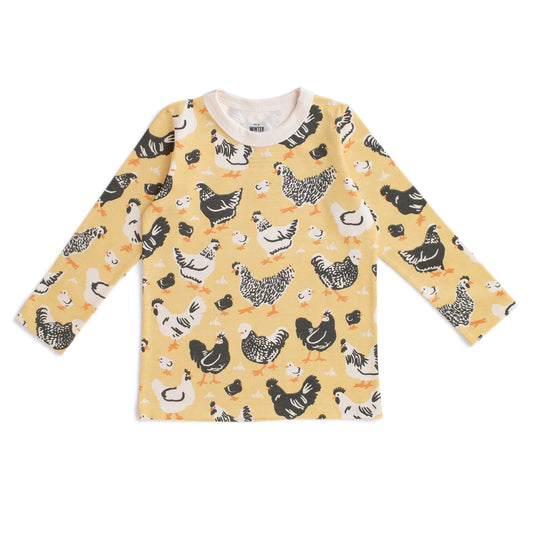 Long-Sleeve Tee - Chicken Family Yellow