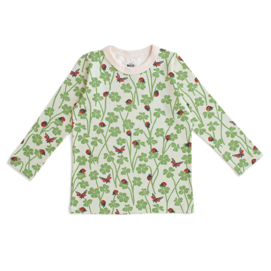 Long-Sleeve Tee - Clover & Ladybugs Green