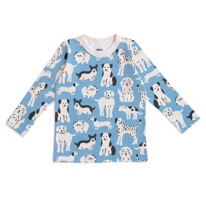 Long-Sleeve Tee - Dog Parade Blue