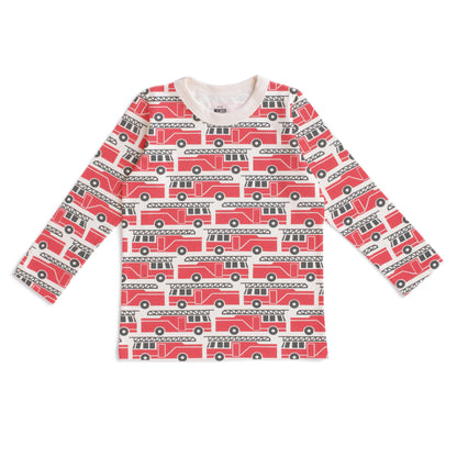 Long-Sleeve Tee - Firetrucks Red