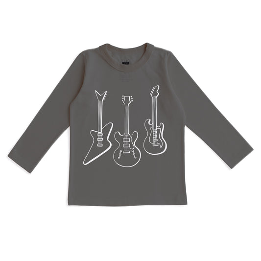 Long-Sleeve GRAPHIC Tee - Guitars Charcoal