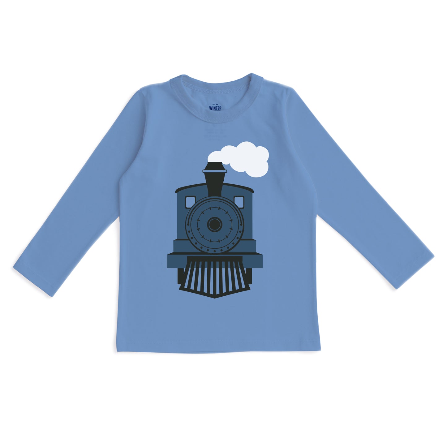 Long-Sleeve GRAPHIC Tee - Train Lake Blue