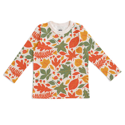 Long-Sleeve Tee - Leaves Yellow & Green