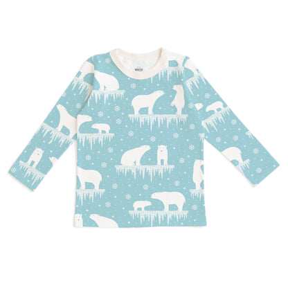 Long-Sleeve Tee - Polar Bears Arctic Blue - Pretty Much Perfect