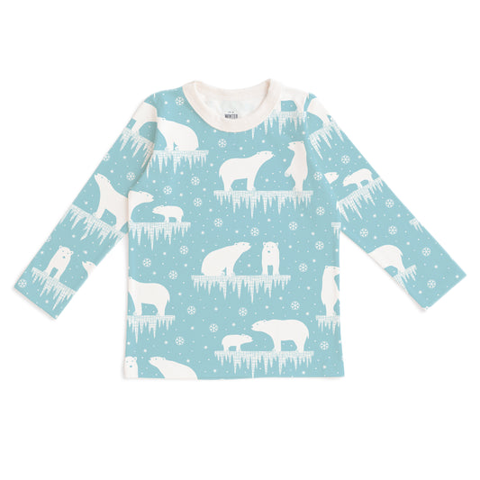 Long-Sleeve Tee - Polar Bears Arctic Blue - Pretty Much Perfect