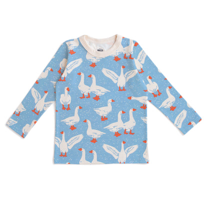 Long-Sleeve Tee - Silly Geese Blue