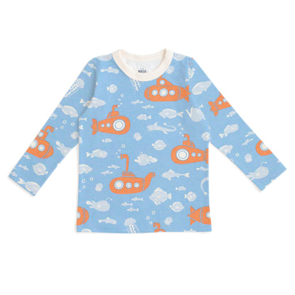 Long-Sleeve Tee - Submarines Blue & Orange