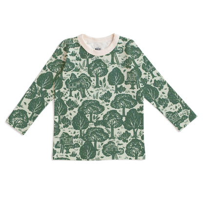 Long-Sleeve Tee - Treehouses Green