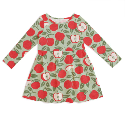 Madison Dress - Apples Red & Green